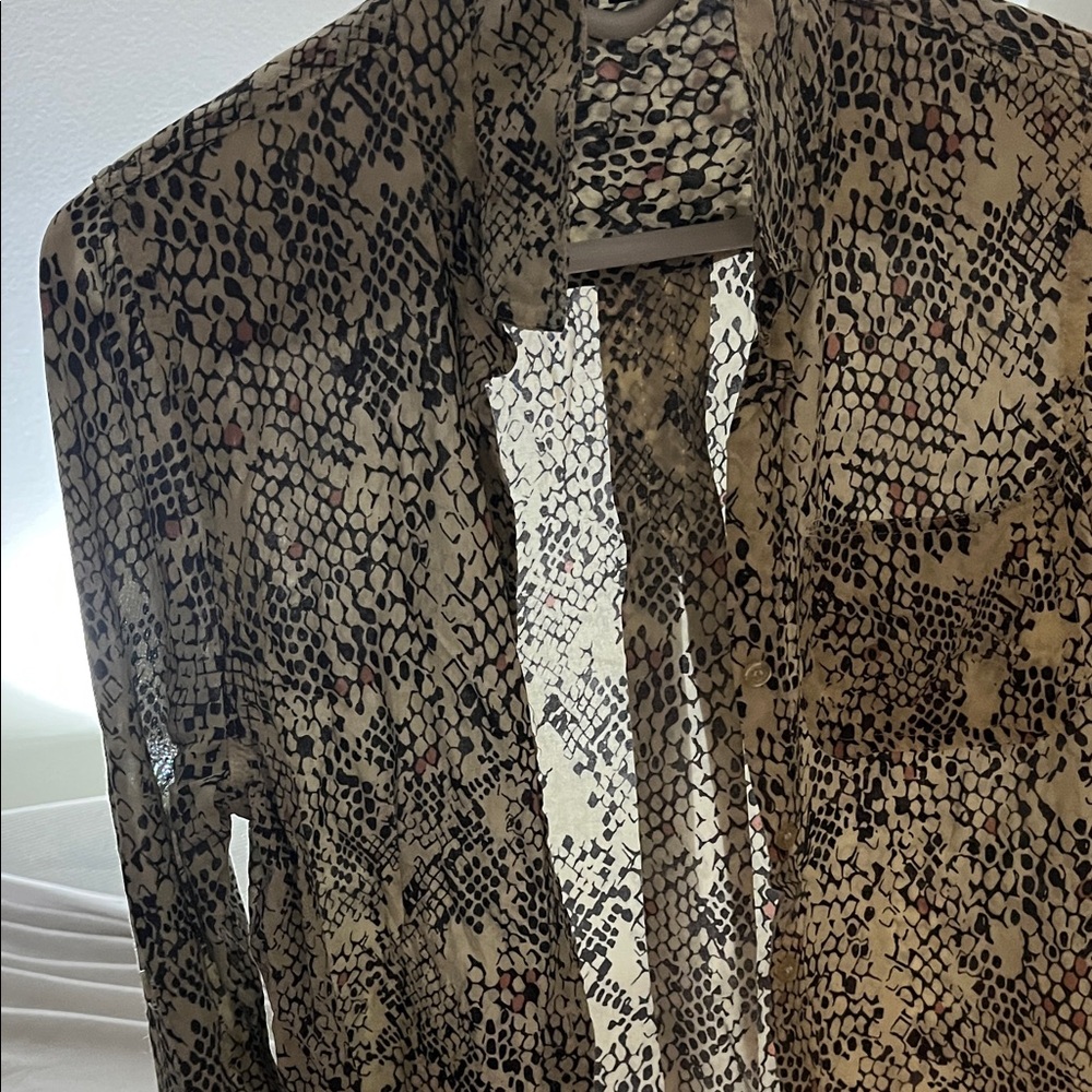 Snake Print Sheer Blouse